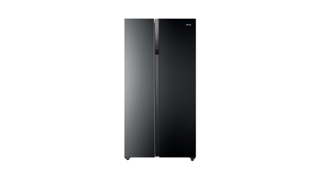 Haier Side By Side Refrigerator Black Glass Door 622IBG 22 Cubic Feet