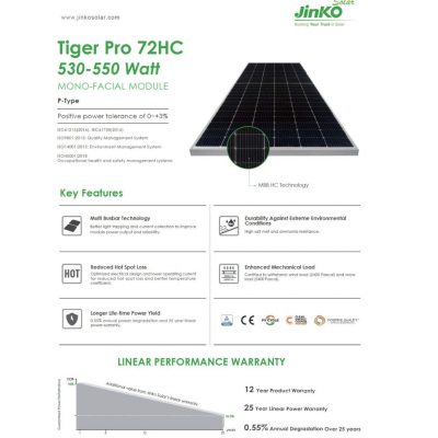 jinko solar panel 530-550 Watt price in pakistan