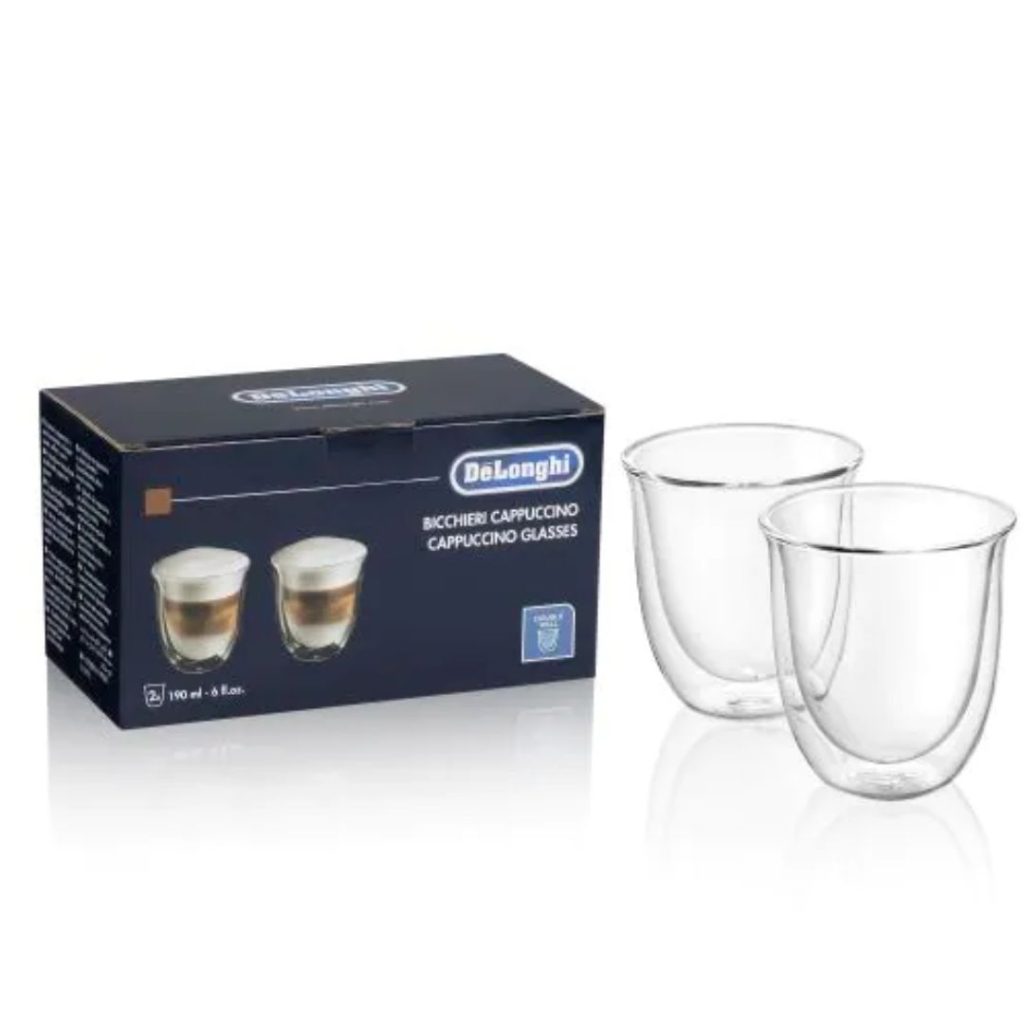 Delonghi Double Wall Glass Cappuccino Cups 2 Per Set in Pakistan