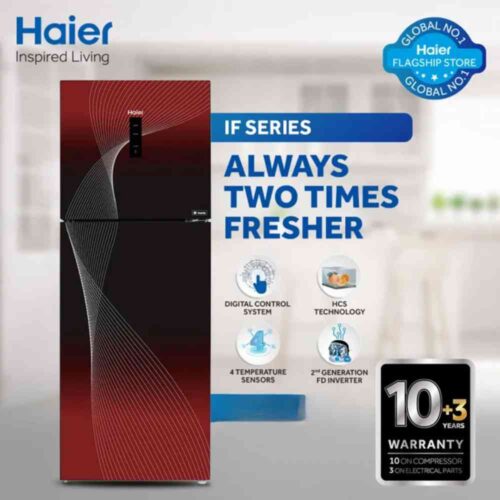 haier 398 ifra digital inverter double door fridge