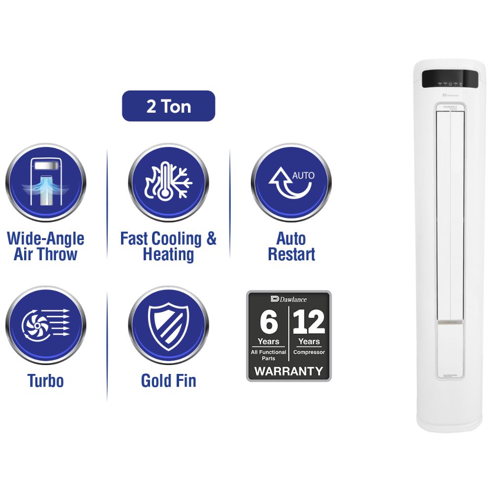dawlance glamour plus 2 ton floor standing ac